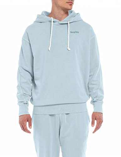 Replay Herren Hoodie mit Kapuze, Aegean Sky 109 (Blau), XL von Replay