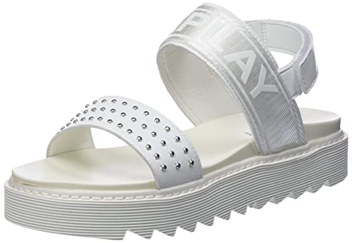 REPLAY Alicante JR Studs Sandale, 081 White Silver, 38 EU von Replay