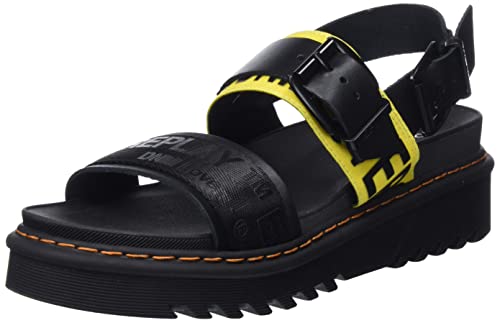 REPLAY Damen ADEL Tape Flache Sandale, 009 Black Yellow, 41 EU von Replay