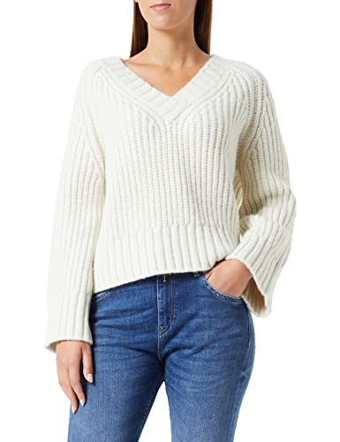 REPLAY Damen DK1457 Kurzer Pullover, 011 Wool White, L von Replay