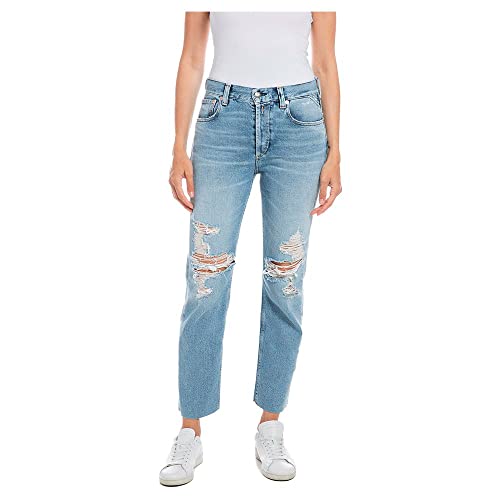 REPLAY Damen MAIJKE Straight Jeans, 010 Blu, 23W / 28L von Replay