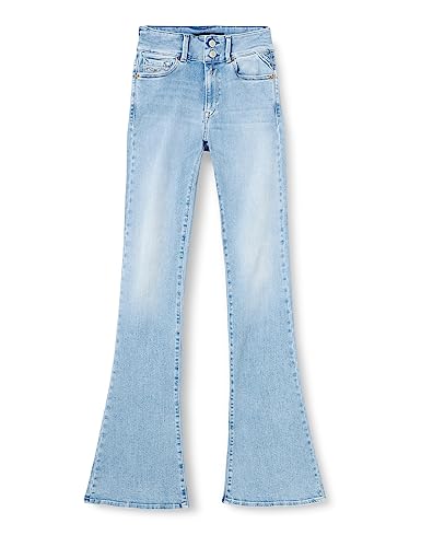 Replay Damen Newluz Flare Jeans, 010 Light Blue, 33W / 34L von Replay