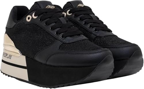 REPLAY Damen Penny HIGH RY Sneaker, 003 Black, 35 EU REPLAY Damen Penny HIGH RY Sneaker, 003 Black, 35 EU von Replay