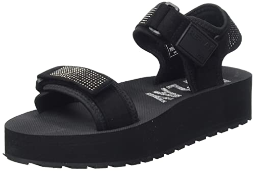 REPLAY Damen Playa Diamonds Sandale mit Absatz, 003 Black, 37 EU von Replay