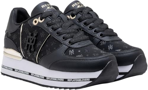 REPLAY Damen Sneaker mit Plateau, Schwarz (Black 003), 40 von Replay