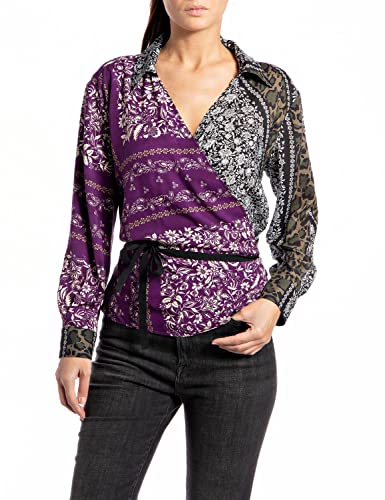 Replay Damen W2084 Bluse, 010 Multicolor, XS von Replay