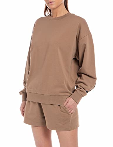 REPLAY Damen W3638G Sweatshirt, 842 MUD, S von Replay