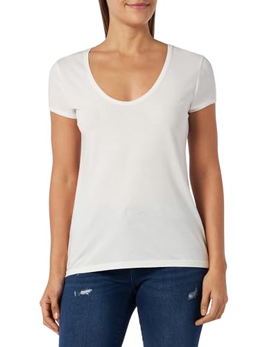 REPLAY Damen W3787 T-Shirt, 011 Natural White, XXS von Replay