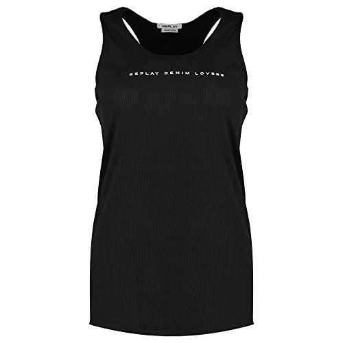 REPLAY Damen W3989H Trägershirt/Cami Shirt, 099 Blackboard, XXS von Replay