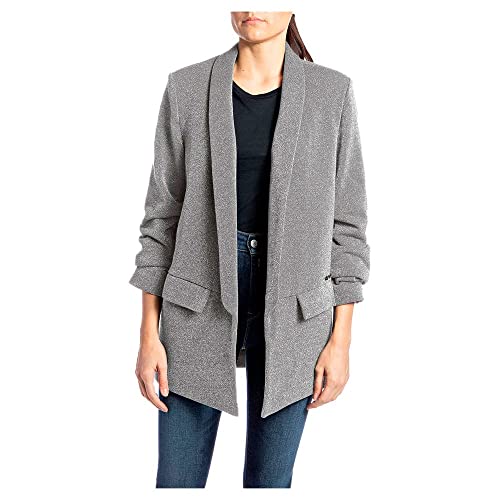 REPLAY Damen W7762 Lässiger Blazer, 270 MATT Silver, XL von Replay