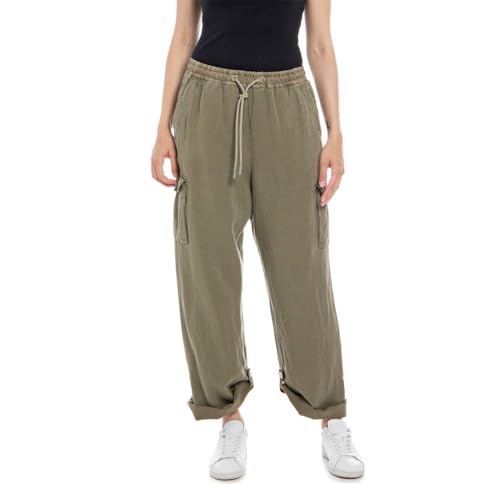 REPLAY Damen W8062 Hose, 962 Light Khaki, S von Replay