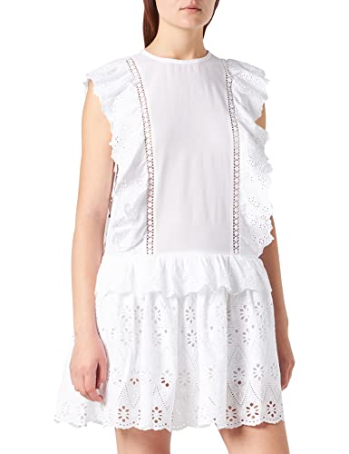 REPLAY Damen W9661 .000.10281 Kleid, Weiß (001 White), XL von Replay