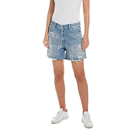 REPLAY Damen WA501P Jeans-Shorts, 010 Light Blue, 26 REPLAY Damen WA501P Jeans-Shorts, 010 Light Blue, 26 von Replay