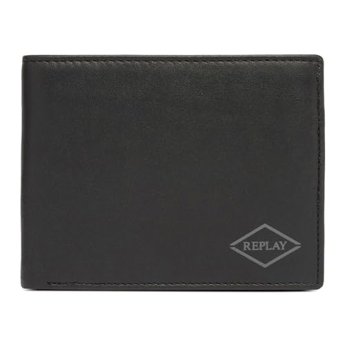 REPLAY Geldbörse mit Münzfach FM5303.000.A3201A, Schwarz , Taglia Unica, Klassisch von REPLAY