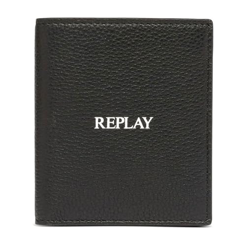 REPLAY Geldbörse mit vertikalem Kartenhalter aus gehämmertem Leder FM5313.000.A3063C, 098 - Black, Taglia Unica, Mit Kartenhalter REPLAY Geldbörse mit vertikalem Kartenhalter aus gehämmertem Leder FM5313.000.A3063C, 098 - Black, Taglia Unica, Mit Kartenhalter von Replay