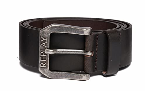 Replay Herren Gürtel aus Leder, Black Brown 128 (Braun), 85 von Replay