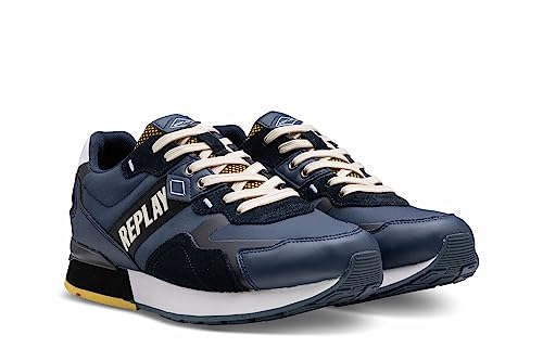 REPLAY Herren Adrien Game 3 Sneaker, 820 Navy Black, 45 EU von Replay