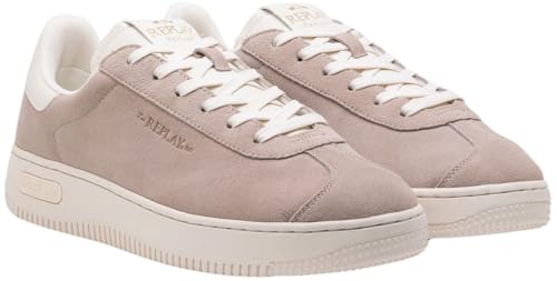 REPLAY Herren Cupsole Sneaker aus Leder, Beige (Beige 002), 45 von Replay