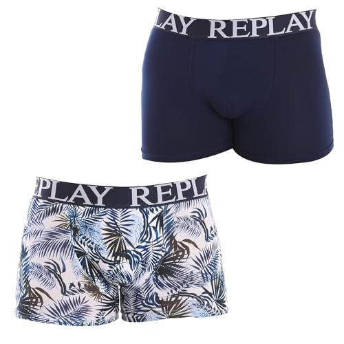 REPLAY Herren Foliage Unterwäsche, Dark Blue/White, S von Replay