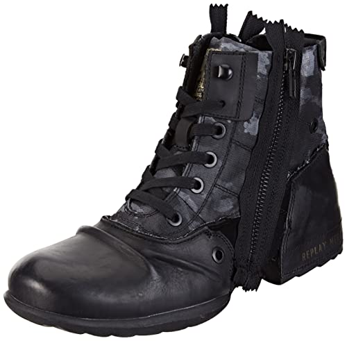 REPLAY Herren Grip Stiefelette, 1665 CAMO Black, 45 EU von Replay