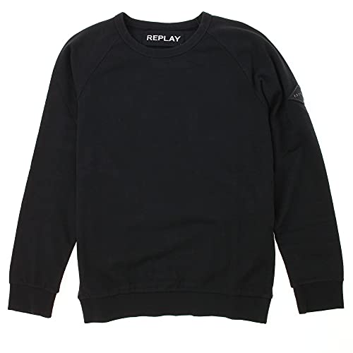 REPLAY Herren M3223 .000.72132 Sweatshirt, 10 Blackboard/Black, S von Replay