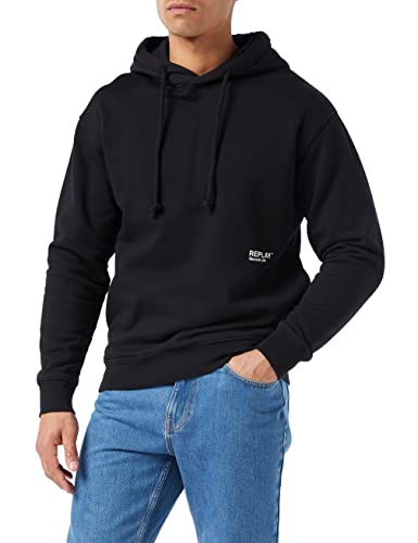 REPLAY Herren M6055 .000.23040P Kapuzenpullover, Schwarz (098 Black), XL von Replay