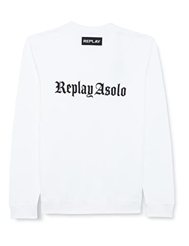 REPLAY Herren M6273 Sweatshirt, 801 Chalk, L von Replay