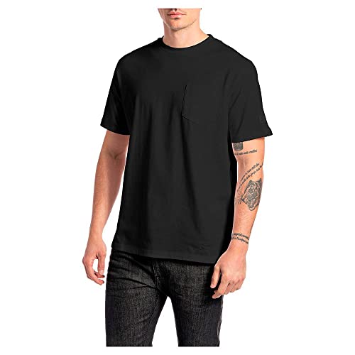 REPLAY Herren M6281 T-Shirt, 098 Black, S von Replay