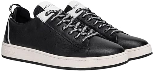 REPLAY Herren SMASH Port Sneaker, 008 BLACK WHITE, 40 EU von Replay