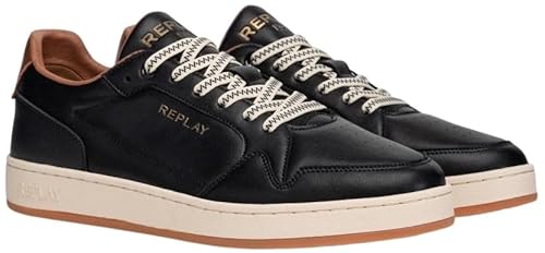 REPLAY Herren Smash Choice 3 Sneaker, 3225 Black Cuoio, 40 EU von Replay