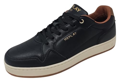 REPLAY Herren Smash FINE 3 Sneaker, 3225 Black Cuoio, 45 EU REPLAY Herren Smash FINE 3 Sneaker, 3225 Black Cuoio, 45 EU von REPLAY