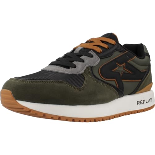 REPLAY Herren Sneaker Sportlich, Grün (Mil Grn Black 2076), 40 von Replay