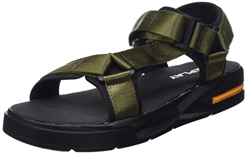 REPLAY Herren Space Web Flache Sandale, 2076 MIL Green Black, 46 EU von Replay