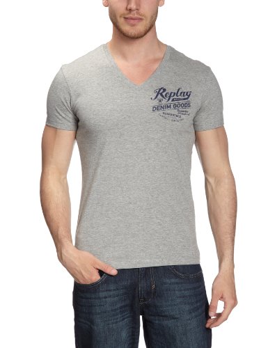 REPLAY Herren T-Shirt M3215 .000.2660, Gr. 52 (XL), Grau (Grey Melange M02) von REPLAY