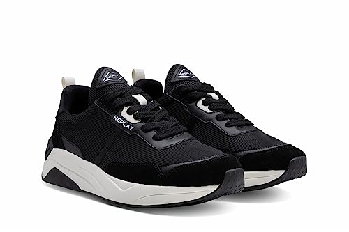 REPLAY Herren TENNET Base Sneaker, 600 Black Off WHT, 42 EU REPLAY Herren TENNET Base Sneaker, 600 Black Off WHT, 42 EU von Replay