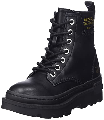 REPLAY Jungen Mädchen Laser JR Halblange Stiefel, 003BLACK, 33 EU von Replay