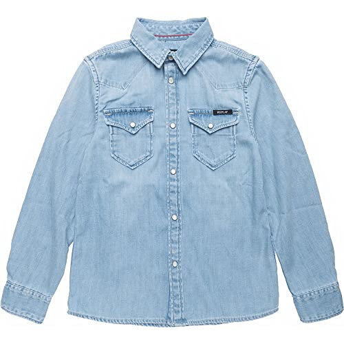 REPLAY Jungen SB1131 Hemd, 010 Light Blue, 14A von Replay