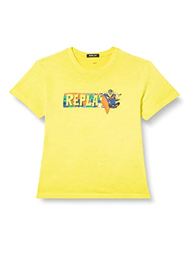 REPLAY Jungen SB7401 T-Shirt, 927 Yellow Fluo, 6A von Replay