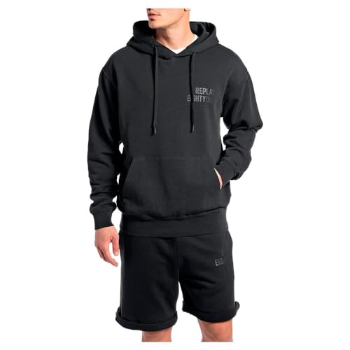 REPLAY M6265 Herren Hoody Schwarz, M von Replay