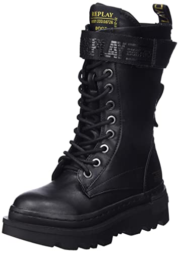 REPLAY Mädchen Laser Jr Halblange Stiefel, 003black, 35 EU von Replay