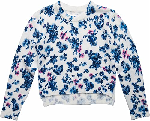 REPLAY Mädchen SG5012 Kurzer Pullover, 010 White Printed Blue Rose, 10A von Replay