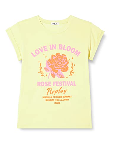 REPLAY Mädchen SG7501 T-Shirt, 183 Sunny Lime, 10A von Replay