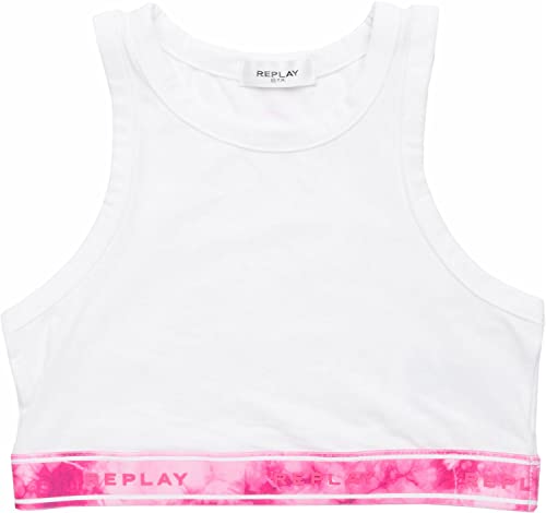 REPLAY Mädchen SG7629 Trägershirt/Cami Shirt, 001 White, 8A von Replay