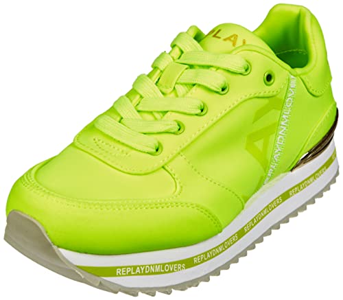 REPLAY Penny JR Lycra Sneaker, 2327 Yellow Fluo, 36 EU von Replay