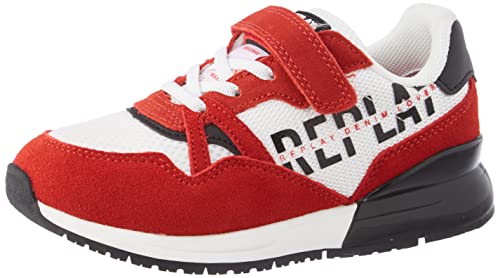 REPLAY Shoot JR Elastic Sneaker, 643 RED White Black, 33 EU von Replay