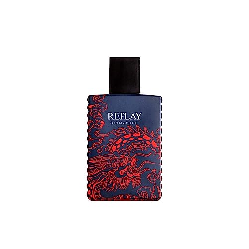 Replay - Signature Red Dragon For Man Eau De Toilette - Herrenparfüm für eine gewagte und mysteriöse Persönlichkeit, holziger Duft - würzig. Flasche mit 30 ml von Replay