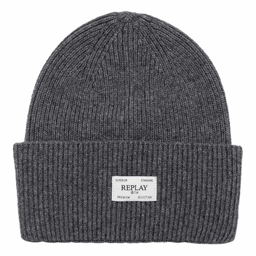 Replay Beanie DK Gray Melange von Replay