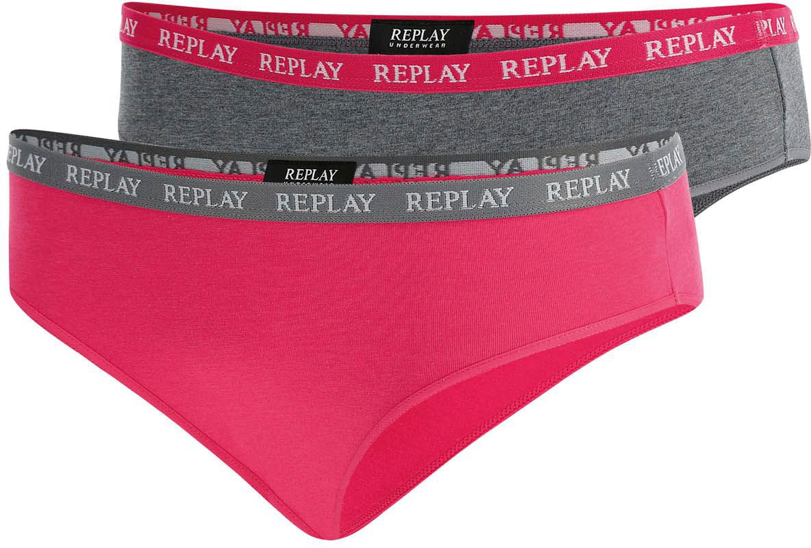 Replay Bikinislip LADY SLIP Style 1 T/C 2pcs waterfall pack, (Packung, 2er-Pack), mit Logoschriftzug von Replay