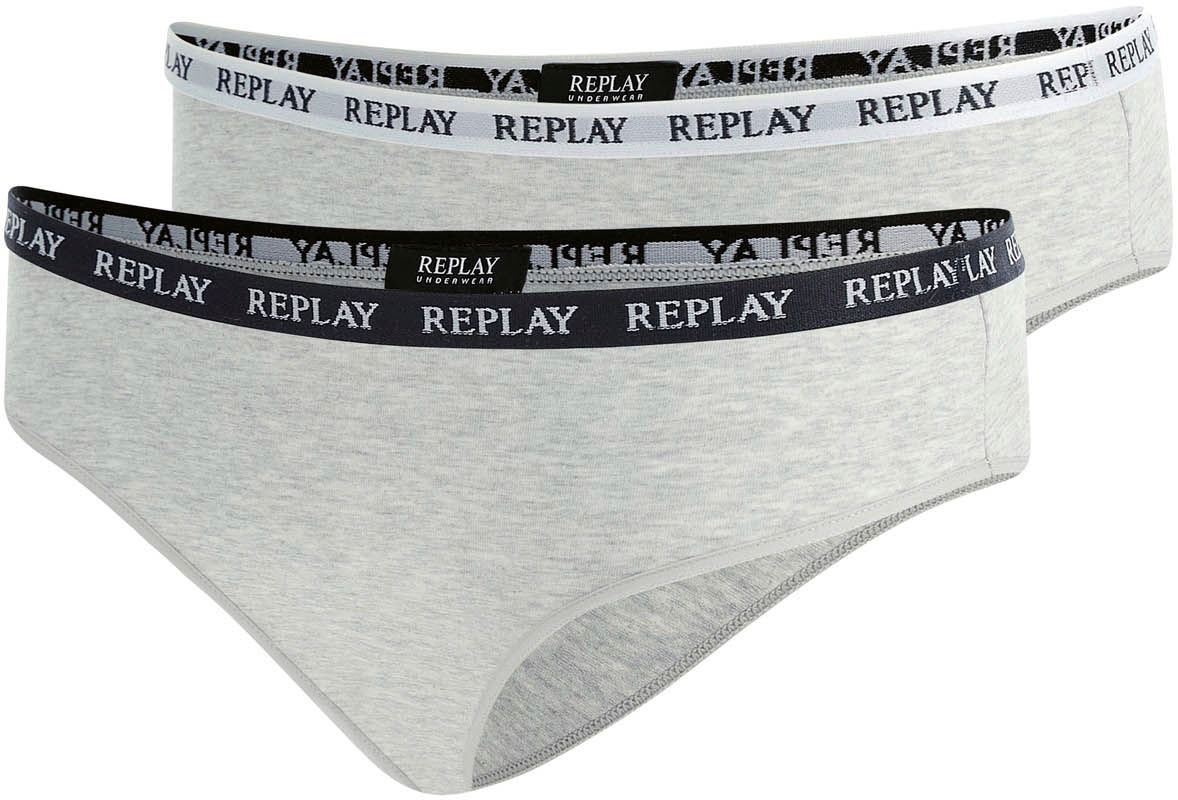 Replay Bikinislip "LADY SLIP Style 1 T/C 2pcs waterfall pack", (Packung, 2er-), mit Logoschriftzug von Replay