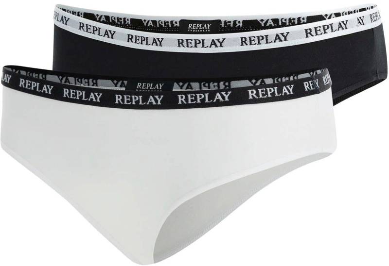 Replay Bikinislip "LADY SLIP Style 1 T/C 2pcs waterfall pack", (Packung, 2er-), mit Logoschriftzug von Replay
